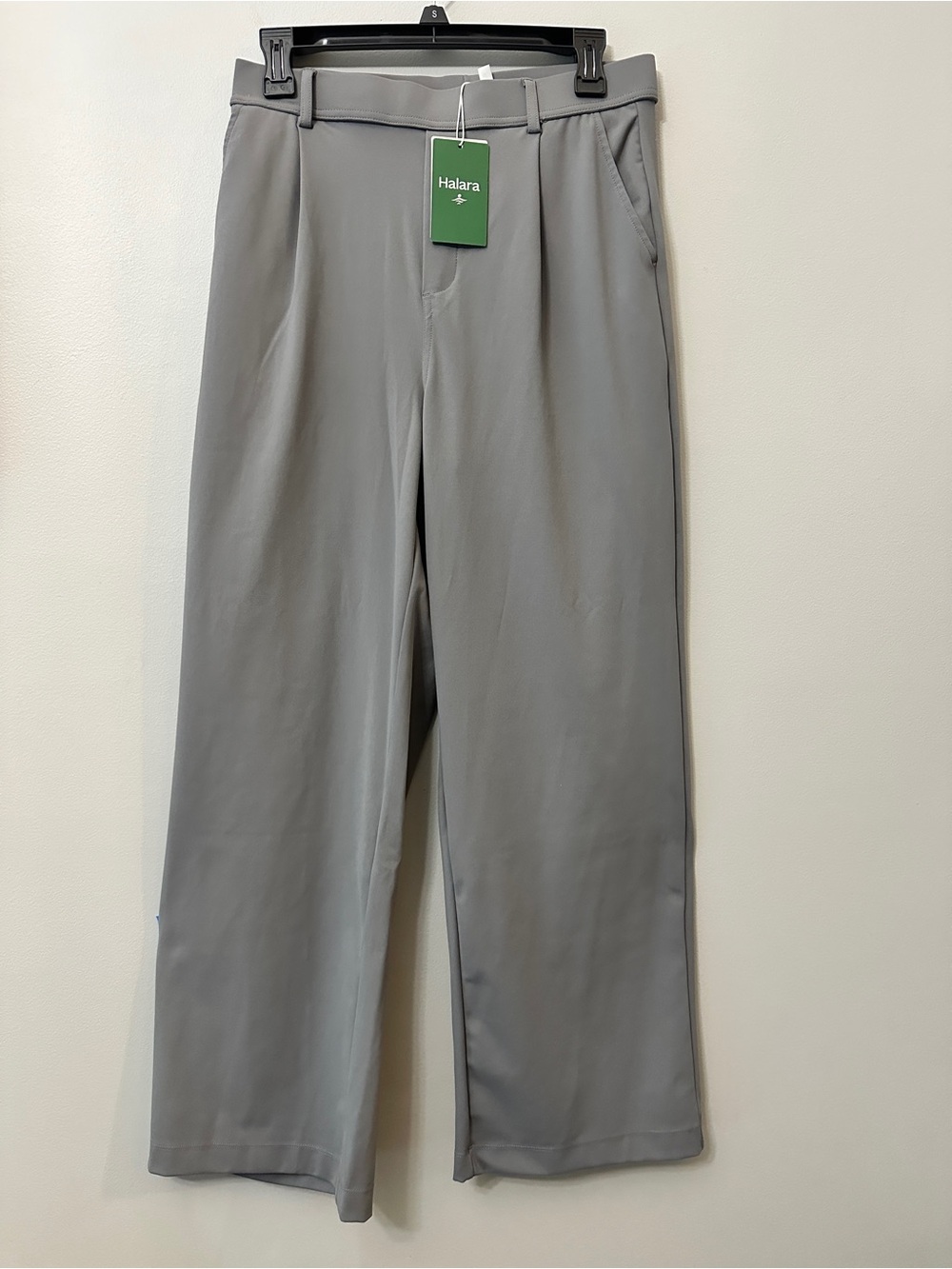 Halara Grey Wide Leg Pleated Trousers Pants Size M Regular NWT